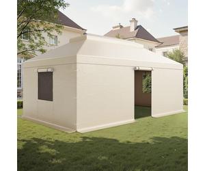 VEVOR Winter Gazebo Cover Fits 12 x 20 ft Hardtop Gazebos, All-Weather Double-Tiered Gazebo Cover with Sidewalls & Mesh Windows, High-Density PE Enclosed Storage Shelter Covers, Gazebos not Included