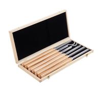 VEVOR Wood Lathe Turning Tool Set, 6PCS, Lathe Roughing, Finishing, Detailing Hollow Tool with Wooden Handle, Diamond Round Square Carbide Inserts, Wooden Box, for Beginners, Hobbyists, Professionals