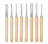VEVOR Wood Lathe Turning Tool Set, 8PCS, Lathe Chisel Set with Carbon Steel Blade, 2 Skew, 1 Spear Point, 1 Parting, 1 Round Nose, 3 Gouge Tools, 1 Oxford Bag, for Beginners, Hobbyists, Professionals
