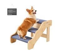 VEVOR Wood Pet Stairs, 3-Step Dog Stairs for High Beds, Sofa & Cars, 150lbs Load Capacity, Non-Slip Surface, Stable Cat & Dog Step Ladder for Small Medium Large Older Pet Puppy Essentials