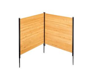 VEVOR Wood Privacy Fence, 38" W x 42" L, 2 Panel Solid Air Conditioner Fence Screen, Pool Equipment Enclosure with Metal Stakes, Easy DIY Installation, Outdoor Trash Can Hider for Garden Decoration