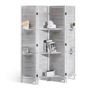 VEVOR Wood Room Divider, 4 Panel Wood Folding Privacy Screen, 66.9 Inches Tall Indoor Louvered Partition Divider, Portable Decoration Screen, for Room Separation, Home, Office, Restaurant & Bedroom