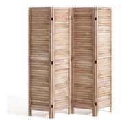 VEVOR Wood Room Divider, 4 Panel Wood Folding Privacy Screen, 66.9 Inches Tall Indoor Louvered Wooden Partition, Portable Decoration Screen, for Room Separation, Home, Office, Restaurant & Bedroom