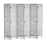 VEVOR Wood Room Divider, 6 Panel Wood Folding Privacy Screen, 66.9 Inches Tall Indoor Carved Partition Divider, Portable Decoration Screen, for Room Separation, Home, Office, Restaurant & Bedroom