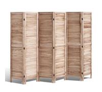VEVOR Wood Room Divider, 6 Panel Wood Folding Privacy Screen, 66.9 Inches Tall Indoor Louvered Partition Divider, Portable Decoration Screen, for Room Separation, Home, Office, Restaurant & Bedroom