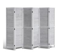 VEVOR Wood Room Divider, 6 Panel Wood Folding Privacy Screen, 66.9 Inches Tall Indoor Louvered Wooden Partition, Portable Decoration Screen, for Room