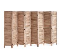 VEVOR Wood Room Divider, 8 Panel Wood Folding Privacy Screen, 66.9 Inches Tall Indoor Louvered Partition Divider, Portable Decoration Screen, for Room