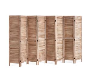 VEVOR Wood Room Divider, 8 Panel Wood Folding Privacy Screen, 66.9 Inches Tall Indoor Louvered Partition Divider, Portable Decoration Screen, for Room