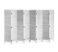 VEVOR Wood Room Divider, 8 Panel Wood Folding Privacy Screen, 66.9 Inches Tall Indoor Louvered Wooden Partition, Portable Decoration Screen, for Room