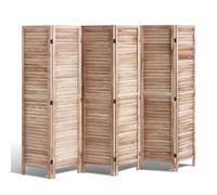 VEVOR Wood Room Divider, 6 Panel Wood Folding Privacy Screen, 66.9 Inches Tall Indoor Louvered Partition Divider, Portable Decoration Screen, for Room Separation, Home, Office, Restaurant & Bedroom