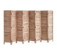 Vevor 8 Panel Wood Room Divider, 66.9" Tall Folding Privacy Screen, Portable Louvered Indoor Partition