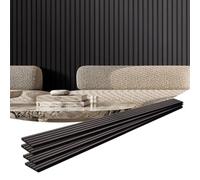 VEVOR Wood Slat Acoustic Panels, 7.9 x 94.5 inch, MDF Accent Wooden Wall Panels for Modern Interior Wall Decor, Faux Wood Wall Board Panels for Noise Reduction, Black Oak