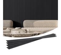 VEVOR Wood Slat Acoustic Panels, 8 PCS 96 x 6 inch, WPC Accent Wooden Wall Panels for Modern Interior Wall, Faux Wood Wall Board Panels for Stylish Decor and Noise Reduction, Matte Black