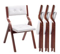 VEVOR Wooden Folding Chairs with Cushion, Set of 4, Portable Foldable Cushion Chair with Wooden Frame, Modern Padded Dining Chair for Kitchen, Office,