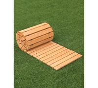 VEVOR Wooden Garden Pathway, 12 ft L x 22 in W, Non-Slip Straight Garden Walkway, Roll Out Cedar Outdoor Walkway Path with Wire Rope Connection, Decorative Garden Paver for Backyard Wedding Party