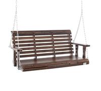 VEVOR Wooden Porch Swing 4.5 ft, Patio bench swing for Courtyard & Garden, Upgraded 880 lbs Strong Load Capacity, Heavy Duty Swing Chair Bench with Hanging Chains for Outdoors, Carbonized Brown