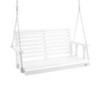 VEVOR 48” Porch Swing Bench Wooden Hanging Outdoor Garden Patio Courtyard White