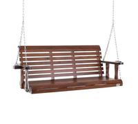 VEVOR Wooden Porch Swing 5.5 ft, Patio bench swing for Courtyard & Garden, Upgraded 880 lbs Strong Load Capacity, Heavy Duty Swing Chair Bench with Ha