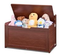 VEVOR Wooden Toy Chest for Kids, Toddler Toy Storage Box with Flip-Top Lid and Safety Hinge, 32.68 x 17.91 x 24.02 Large Kids Storage Bench for Playroom, Bedroom, Living Room or Entryway, Cherry