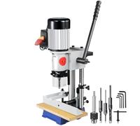 VEVOR Woodworking Mortise Machine, 3/4 HP 3400RPM Powermatic Mortiser With Chisel Bit Sets, Benchtop Mortising Machine, For Making Round Holes Square Holes, Or Special Square Holes In Wood