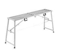 VEVOR Work Platform, 4 Gear Adjustable Height, Folding Alloy Steel Step Ladder, Portable Scaffolding Platform, 880 lb Load Capacity, Non-Slip Rubber Feet, Drywall Painting Stool, Cleaning & Washing