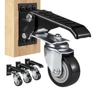 VEVOR Workbench Caster Wheels, 74.8kg Load Capacity, Set of 4, 6.3cm Heavy Duty Retractable Casters, Side Mounted Adjustable Stepdown Wheels with 360°
