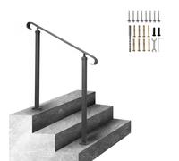 VEVOR Wrought Iron Handrail Outdoor Handrail Fit 1 to 3 Steps Stairs Handrail