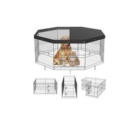 Vevor WXZZYDCWWLHSNI0GCV0 24 in. 8 Panels Foldable Metal Dog Exercise Pen with Top Cover