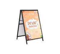 Vevor XHBZA2436INCHM1FCV0 A Frame Sidewalk Sign, 24 x 36 in. Heavy Duty Slide-in Signboard Holder, Double-Sided Folding Sandwich Board Signs