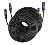 VEVOR XLR Cable 100 ft, 2 Pack, Shielded Balanced DMX Male to Female Microphone Cables, Gold-Plated 3-Pin XLR Mic Speaker Cord Wires, for Stage Lighting, Microphones, Amplifier, Mixer, Speaker Systems