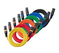 VEVOR XLR Cable 15 ft, 6 Pack, Shielded Balanced DMX Male to Female Microphone Cables, Gold-Plated 3-Pin XLR Mic Speaker Cord Wires, for Stage Lighting, Microphones, Amplifier, Mixer, Speaker Systems