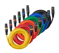 VEVOR XLR Cable 20 ft, 6 Pack, Shielded Balanced DMX Male to Female Microphone Cables, Gold-Plated 3-Pin XLR Mic Speaker Cord Wires, for Stage Lighting, Microphones, Amplifier, Mixer, Speaker Systems