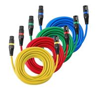 VEVOR XLR Cable 25 ft, 4 Pack, Shielded Balanced DMX Male to Female Microphone Cables, Gold-Plated 3-Pin XLR Mic Speaker Cord Wires, for Stage Lighting, Microphones, Amplifier, Mixer, Speaker Systems