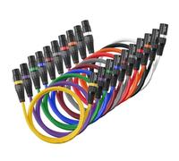 VEVOR XLR Cable 3.3 ft, 10 Pack, Shielded Balanced DMX Male to Female Microphone Cables, Gold-Plated 3-Pin XLR Mic Speaker Cord Wire, for Stage Lighting, Microphones, Amplifier, Mixer, Speaker Systems