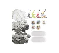 VEVOR 200 Sets 3 inch 75mm Pin Back Button Parts for Button Maker Machine, DIY Round Button Badge Parts, Set Includes Metal Top, Plastic/Metal Button, Clear Film, and Blank Paper for Gifts Presents