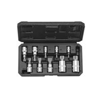 VEVOR XZN Triple Square Spline Bit Socket Set, 10-Piece M4 - M18, Premium Cr-V Steel, 1/4 in, 3/8 in, and 1/2 in Drives, with Enhanced Storage Case, Triple Square Socket Set for Hand Use, Automotive