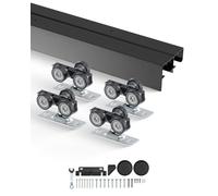 VEVOR Bypass Door Hardware, 4ft Heavy Duty Bypass Sliding Door Hardware Kit, Aluminum Alloy Sliding Closet Door Hardware Set with Finger Pulls, for 2 Door System, Fit Door Thickness 1 3/8" - 1 3/4"