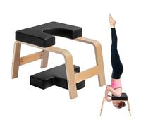 VEVOR Yoga Headstand Bench, 300 lbs Capacity Yoga Inversion Chair for Family Gym, Headstand Trainer with Wood Frame & PU Pad, Stand Yoga Stool for Strength Balance Training, Relieve Fatigue, Black