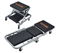 VEVOR Z-Creeper Seat, 2 in 1 Rolling Folding Car Creeper/Stool, 300 lbs Capacity Mechanic Creeper, Low Profile Creeper with 6 pcs Wheels for Garage, Shop, Auto Repair, Lay Down or Sit, Black