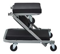 Vevor Z-Creeper Seat, 2 In 1 Rolling Folding Car Creeper/stool, Low Profile Creeper With 6 Pcs Wheels For Garage, Black