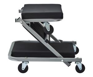 Vevor Z-Creeper Seat, 2 In 1 Rolling Folding Car Creeper/stool, Low Profile Creeper With 6 Pcs Wheels For Garage, Black