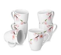 VEWEET 'Annie' Coffee Mug Set of 6, 11 OZ Coffee Cups with Handle, 330ml Mugs Set Ceramic Cup Set Latte Cups, Microwave Dishwasher Safe