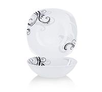 VEWEET Zoey 2-Piece Porcelain Salad Bowl, 1050 ml, Versatile Use as Salad Bowls and Soup Bowls, Addition to Zoey Dinner Service