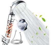 VewePata Filter Shower Head with 1.5m Hose,High Pressure Water Saving 3 Mode with ON/Off Pause Function Filtration RV Handheld Showerheads 1.6 GPM for Dry Skin & Hair Spa(Clear ShowerHead with Hose)