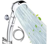 VewePata Shower Head and Hose Combo,High Pressure Shower Head,Handheld Showerhead with ON/Off Pause Switch, 3-Settings Water Saving Showerhead, for Dry Skin & Hair(Silver(Shower Head with Hose))