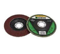 Vewerk 10Pc Type 29 Flap Discs 60 Grit Aluminium Oxide 125mm X 22.2mm 9220