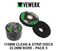 VEWERK 115Mm Clean & Strip Discs 22.2Mm Bore - Pack of 5 8122