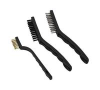 Vewerk 3Pc Wire Brush Set Brass Nylon Stainless Steel Cleaning Set 2180