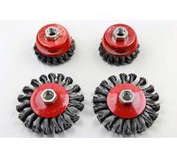 VEWERK 4PC Wire Cup & Wheel Brush Set - Steel Twist Knot 2130