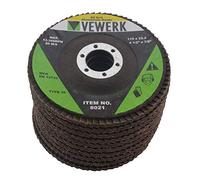 VEWERK Pack of 10 Flap Discs 80 Grit Oxide (115mm X 22.2mm) 8021